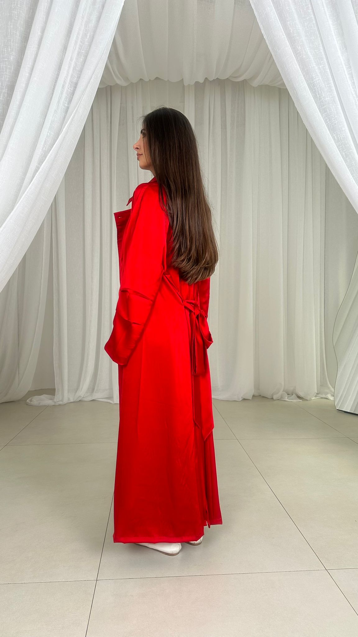 red satin set