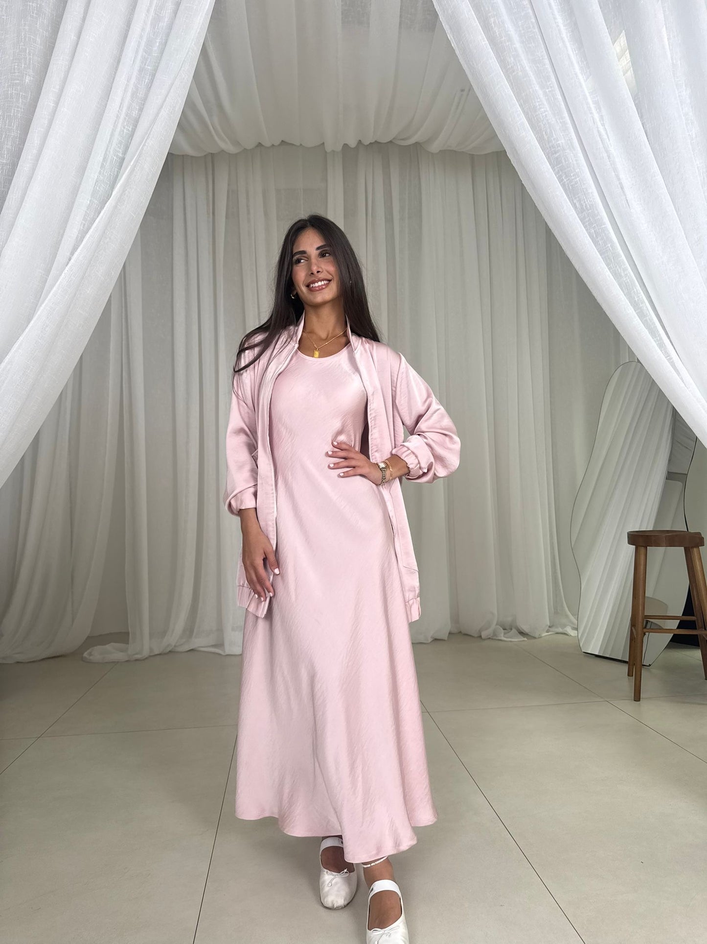 Pink satin set