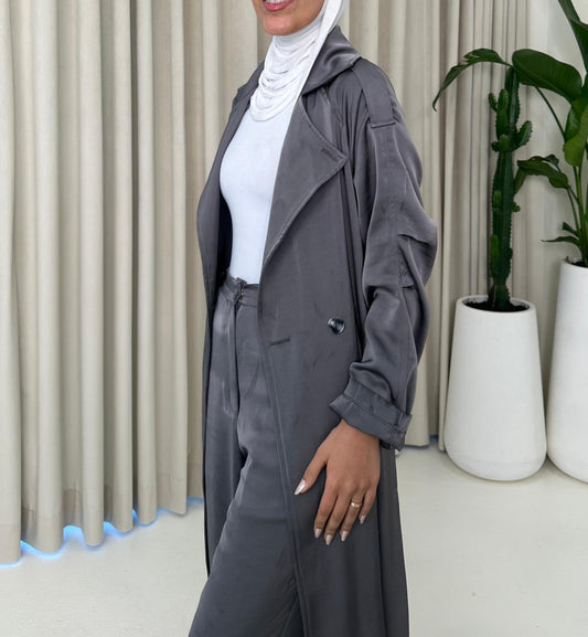 Grey satin set