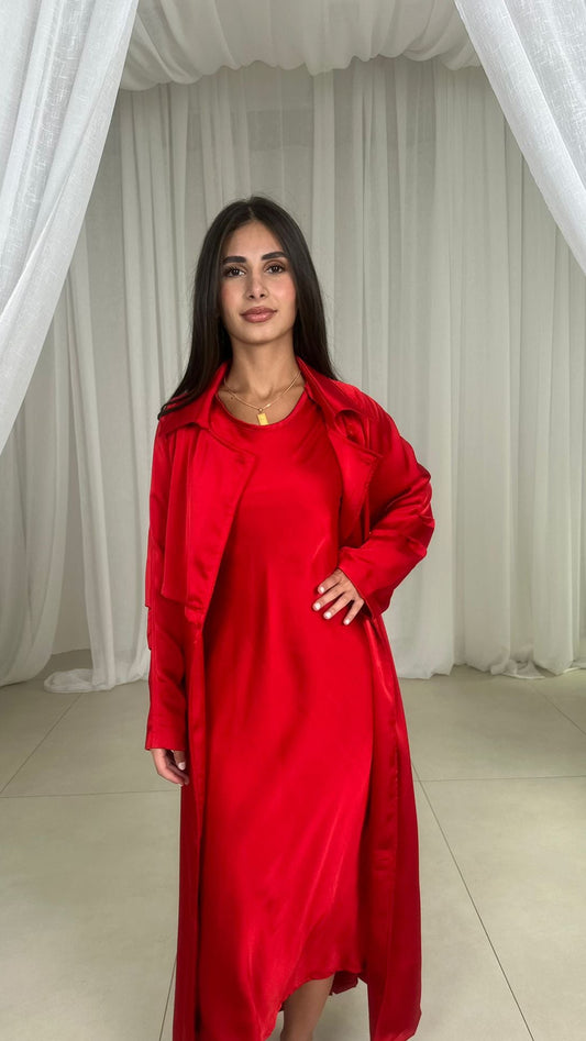 red satin set