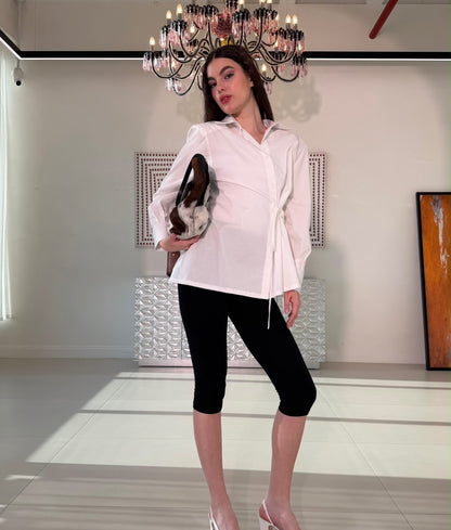 White shirt ,capri pants set