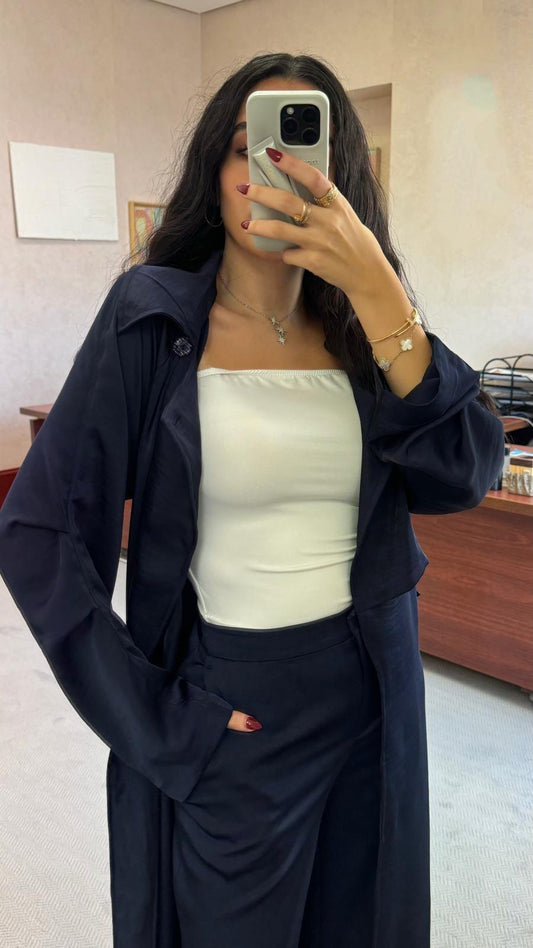 Blue satin set