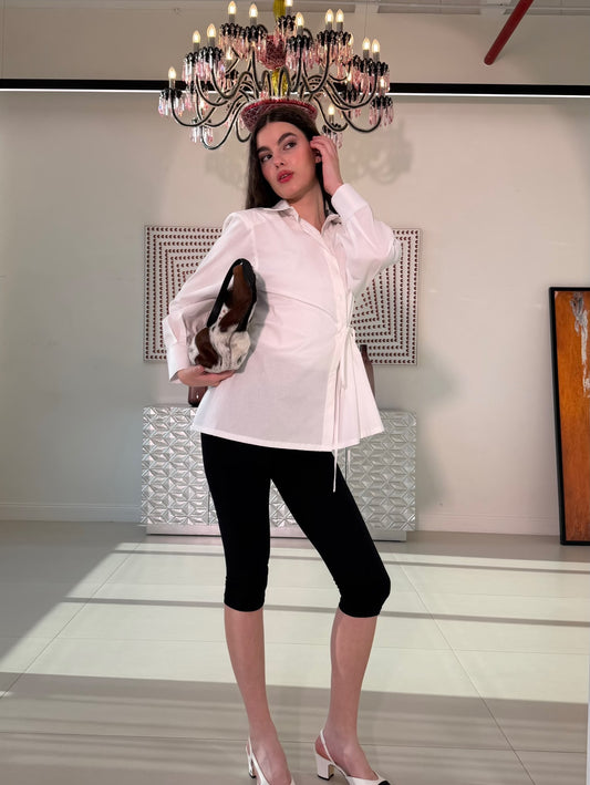 White shirt ,capri pants set